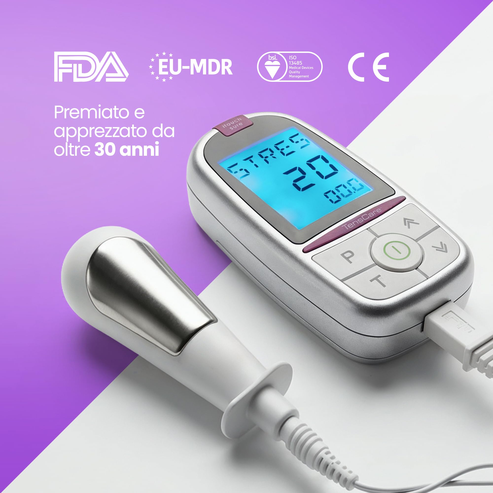 Tenscare Itouch Sure + Go water based lubricant device against leaks and incontinence with lubricant for easy use