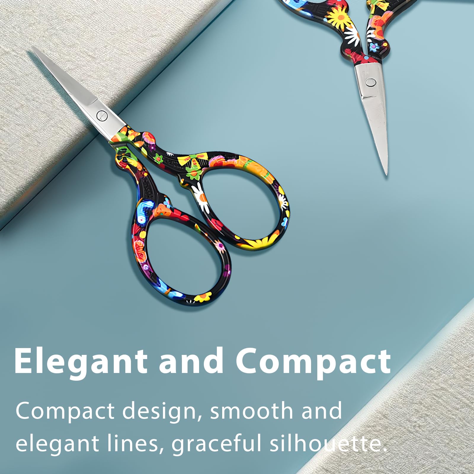 BIHRTC Little Bird Scissors 3.6Inch Sewing Scissors With Artificial Leather Cover