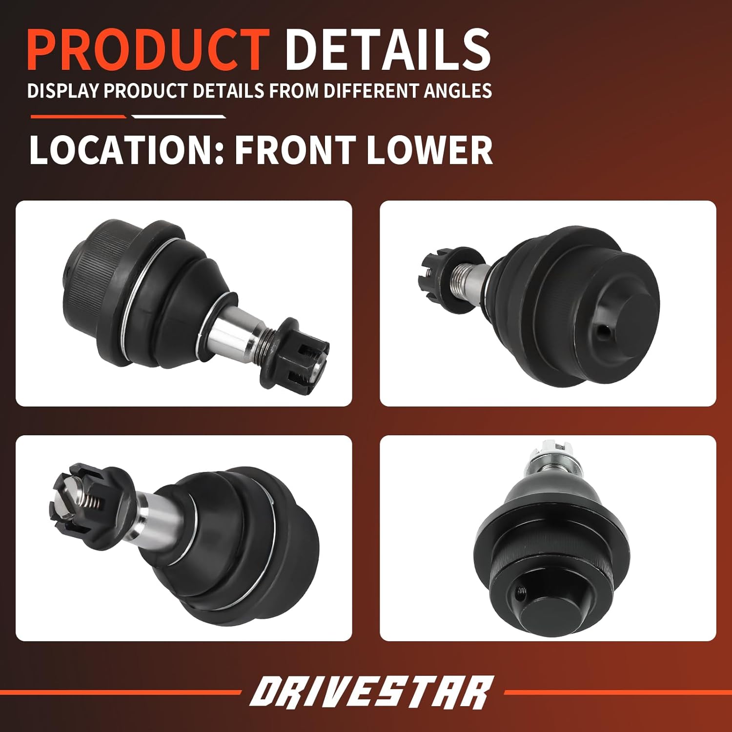 DRIVESTAR 2 PC K6693 Front Lower Ball Joints, for Chevy Avalanche 2500/ Silverado 1500 (2500) HD Classic/ 3500 HD/Suburban, for GMC Sierra 1500 HD Classic/ 2500 HD Classic/ 3500 HD, for Hummer H2
