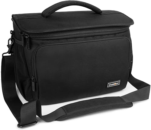 Miniatura 19 de Cwatcun Bolsa cruzada para cámara de hombro, DSLR/SLR/SLR/sin espejo, para fotografía con soporte para trípode y cubierta de lluvia para cámaras