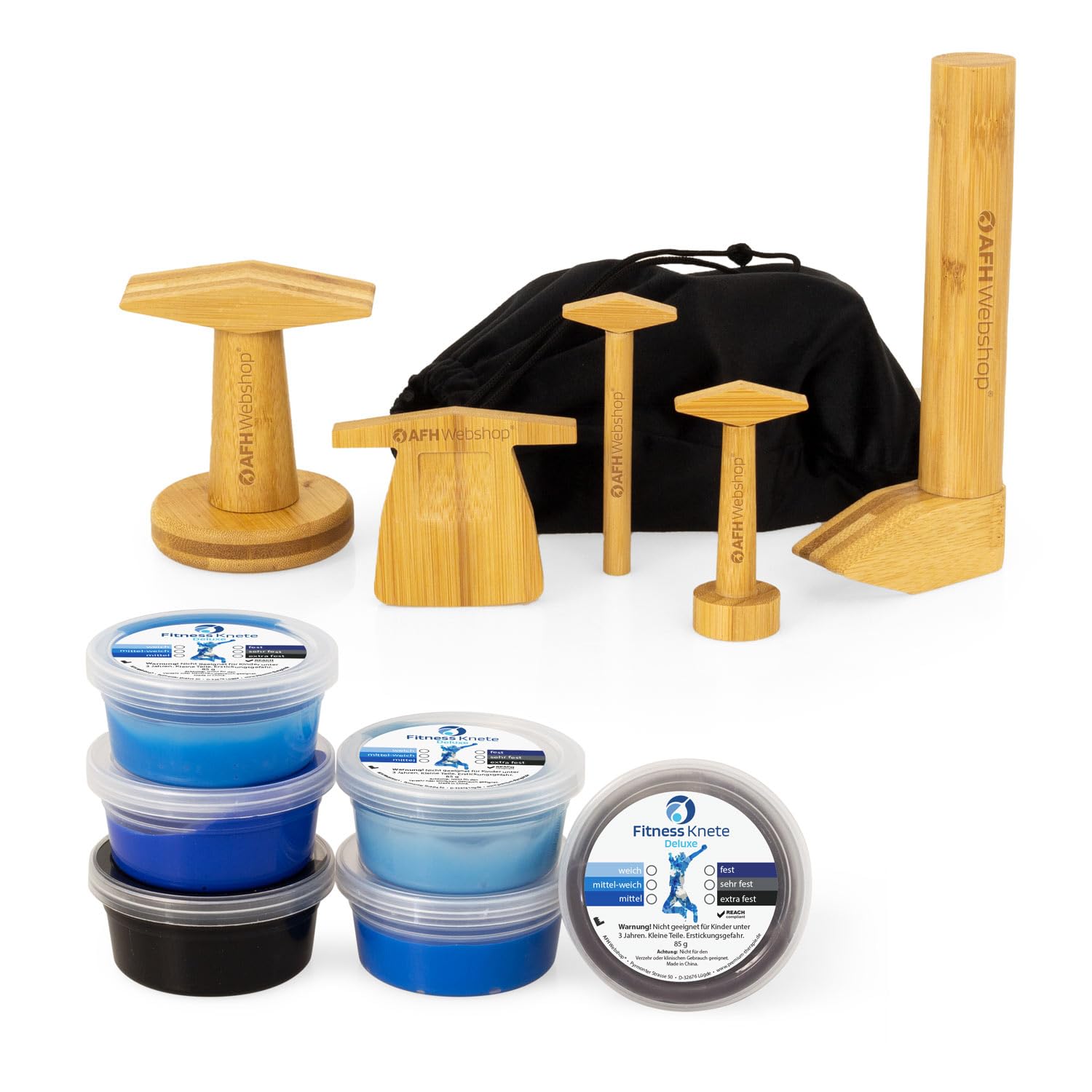 DELUXE | 85 g | 6er SPAR-SET mit AFH Bambus Knet Tools