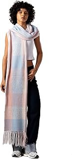 سكارف بنقشة مربعات للنساء من ايه اس تي كيه، بينك، مقاس واحد