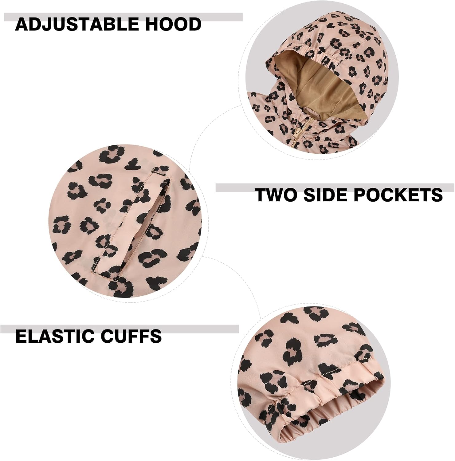 SUNDAY ROSE Boys Girls Rain Jackets Lightweight Waterproof Hooded Printed Raincoats Windbreakers for Kids