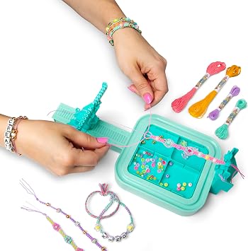 Rainbow Loom Wrap it Loom Bracelet Maker - DIY Friendship Jewelry Kit | Craft 4 styles including macrame and friendship bracelets with 600 alphabet, clay, and flower beads for kids Ages 8+