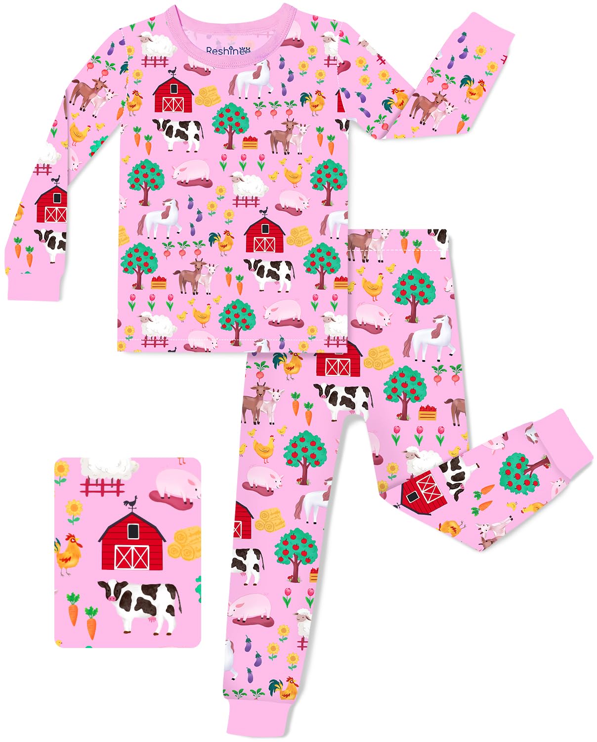 babee Reshinee Bamboo Viscose Toddler Girls Kids Pajamas Unicorn Mermaid Pjs Long Sleeve Snug fit 12M-8Y 2pcs Soft Jammies