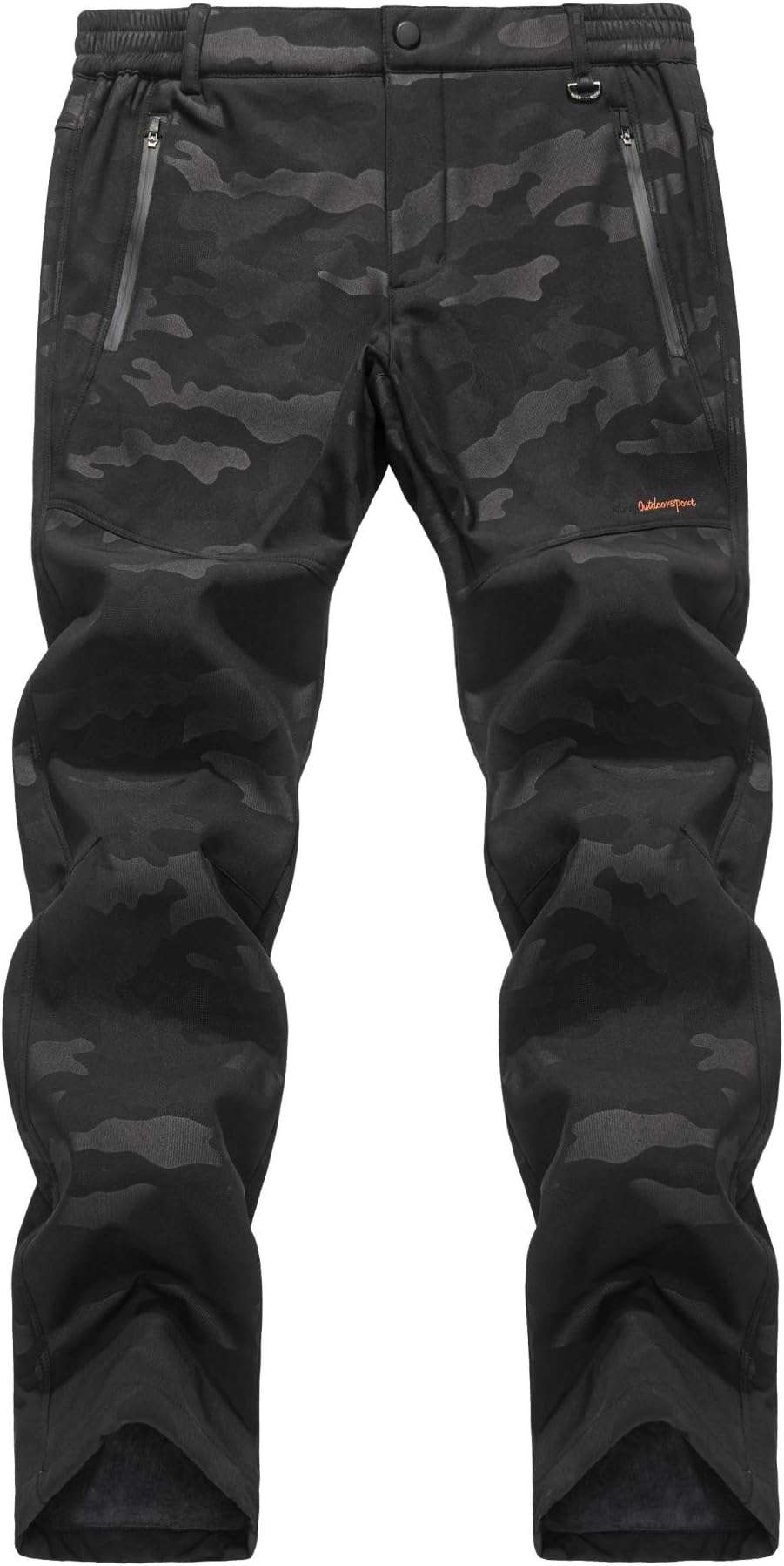 LY4UMen’s Outdoor Hiking Trousers Winter Fleece Lined Walking Snow Camo Pants