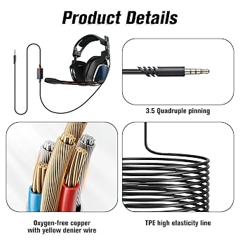 A40 Replacement Cable for astro Inline Mute Cord 3.5mm