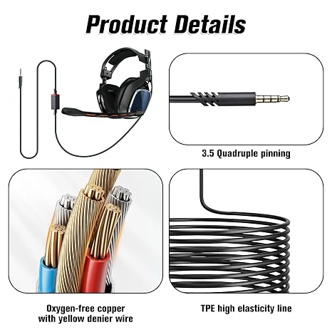 A40 Replacement Cable for astro Inline Mute Cord 3.5mm