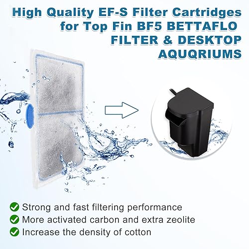 Miniatura 2 de driamor Paquete de 6 cartuchos de filtro compatibles con EF-S Element y BF5 BETTAFLO filtro, cartucho de filtros de repuesto para pecera gruesa con