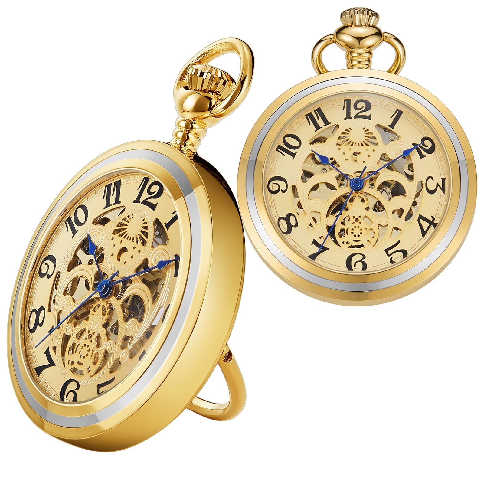 Unique Ball Shaped Uncovered Mechanical Pocket Watch for Men