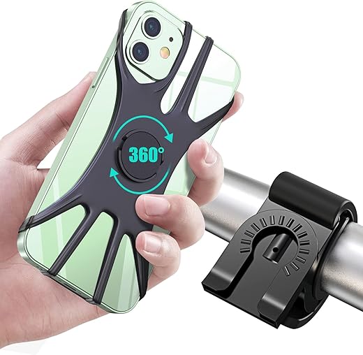 Cocoda Support Téléphone Moto Détachable, 360° Rotation Réglable Porte Smartphone pour Guidons...