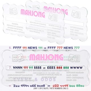 2 Pcs Mahjong Line Finder Card Line Reader with Rule, Pink | Acrylic Transparent Mahjong Rules Helper Card Guide Accessory for Tile Game Beginner Player Expert Travel Party Game Gift