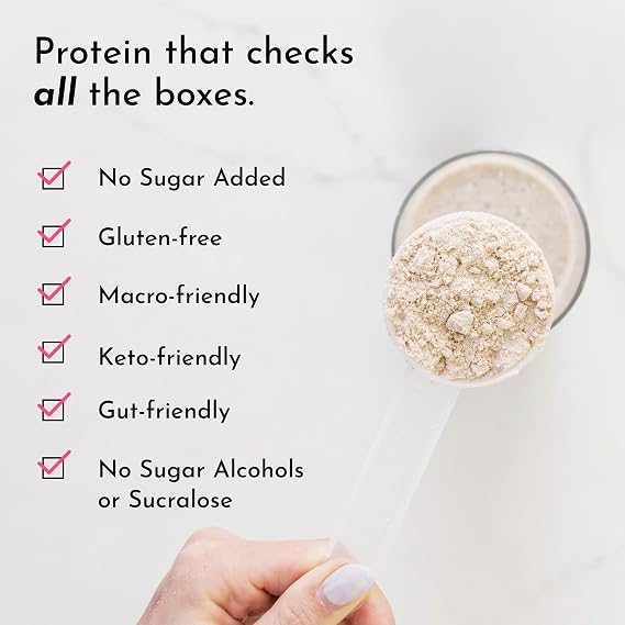 JUST INGREDIENTS Vanilla Protein Powder - Grass-Fed Whey Blend, Organic, Gluten Free, Dairy Free, Soy Free - 15 Servings, 22g Protein