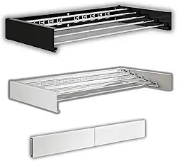 Varal de Parede Retrátil em Alumínio – Invisível Reforçado, Compacto, Dobrável, Moderno, Resistente – Ideal para Apartamento, Lavanderia, Varal de Roupas Recolhível e Discreto