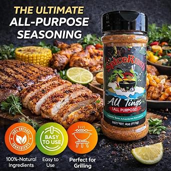 Jamaican All Purpose Seasoning 4 oz | Island Spice All Purpose Blend | Authentic Spice Jamaica Reggae Style Seasoning Mix | Premium Herbs & Spices for Meat, Chicken, Vegetables & Soups