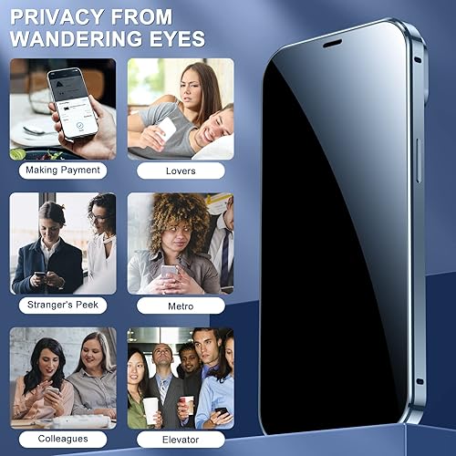 Miniatura 2 de Funda antiespía para iPhone 14 Plus, compatible con MagSafe 360 grados, protección completa, absorción magnética, parachoques de metal frontal de