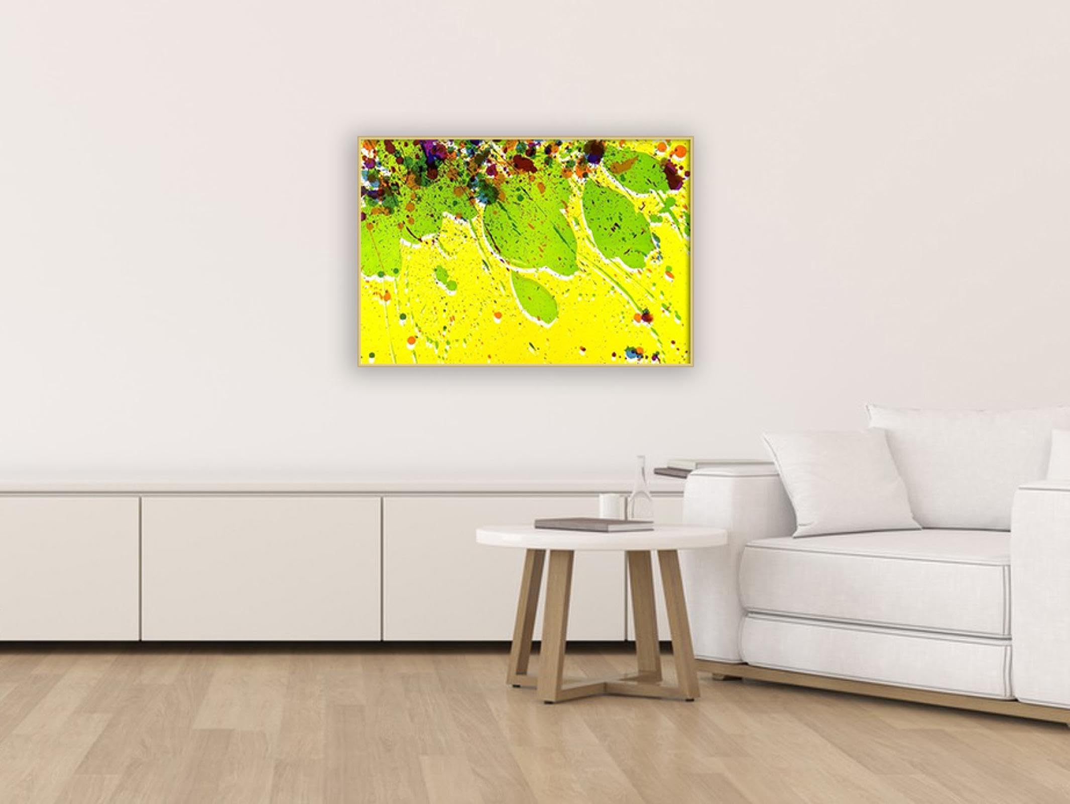 RYLJCZ Walasse Ting Impresiones en Lienzo - Reproducción de Pinturas Famosas abstractas enmarcadas - Figuier- Cuadros decoración de Sala de Estar 50x70cm (19,7x27,6in) Marco Dorado