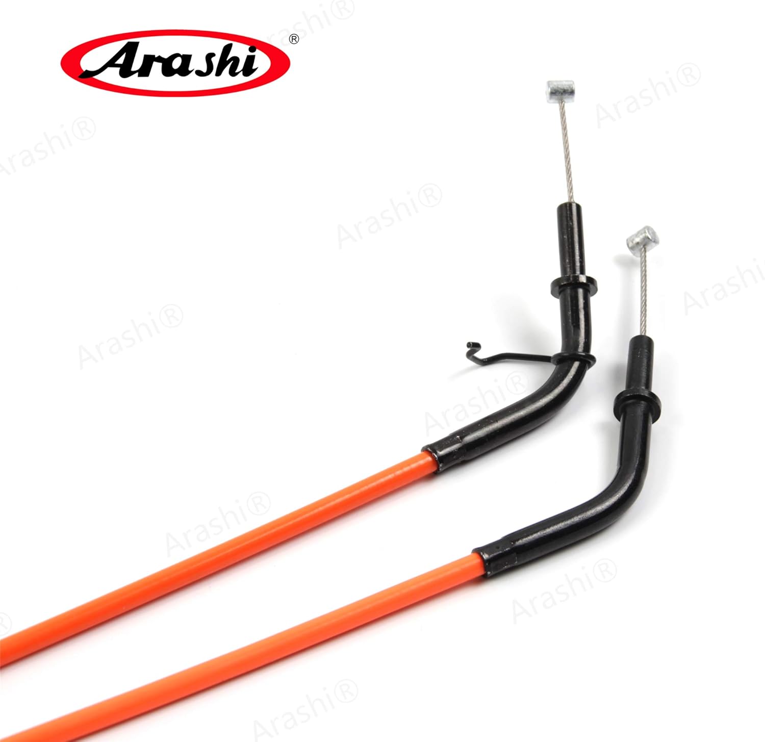 Arashi Throttle Cable for Kawasaki Ninja ZX6R 2007-2008, Stainless Wire Line and Rubber Motorcycle Replacement Accessories Parts Orange