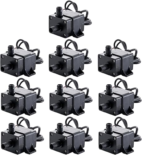 Paquete de 10 bombas de agua sin escobillas de 12 V 240LH 3M Lift, bomba sumergible ultra silenciosa de 4.2 W para acuariospecerospiscinas (DC 12 V,
