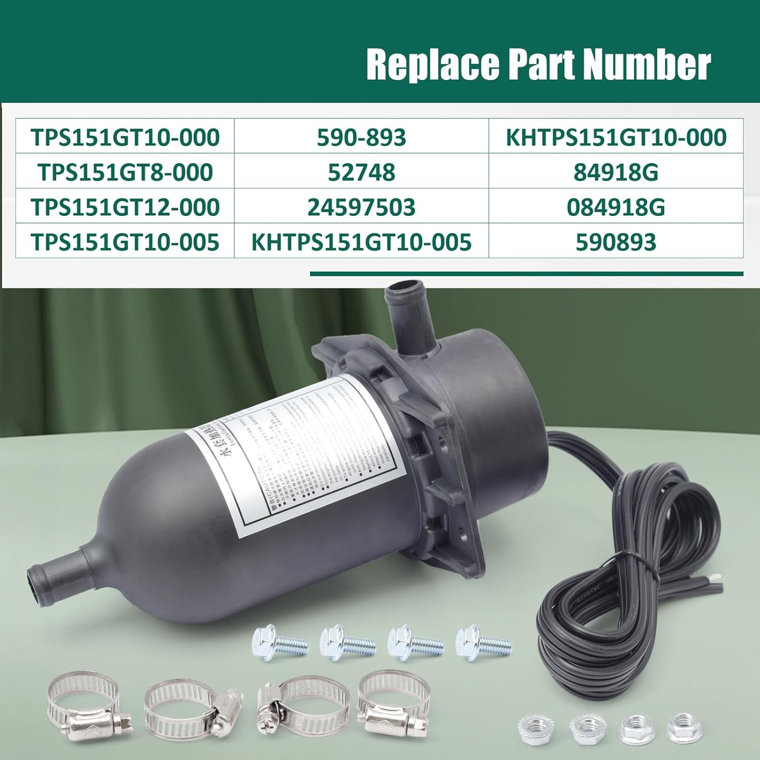YUXIVCNE TPS151GT10-000 Engine Block Heater 1500W 120V Option 100-120F Coolant Pre-Heater Compatible with Diesel & Gas Engines Generator Tractor Truck Boat Replace TPS151GT8-000 590-893 Without Plug