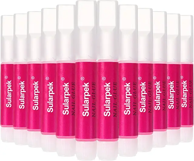 Sularpek Nagelkleber Extra Stark - 12 Stück für Kunstnägel & Nageldesign