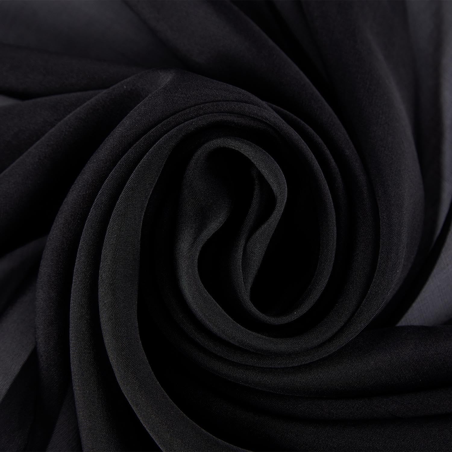 JWSilk Long Silk Chiffon Scarf Solid Color