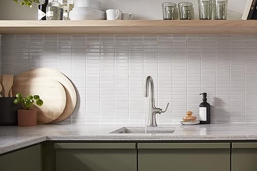Vista 28 de KOHLER 23765-CBL Tone - Grifo de cocina semiprofesional, negro mate/cromo pulido