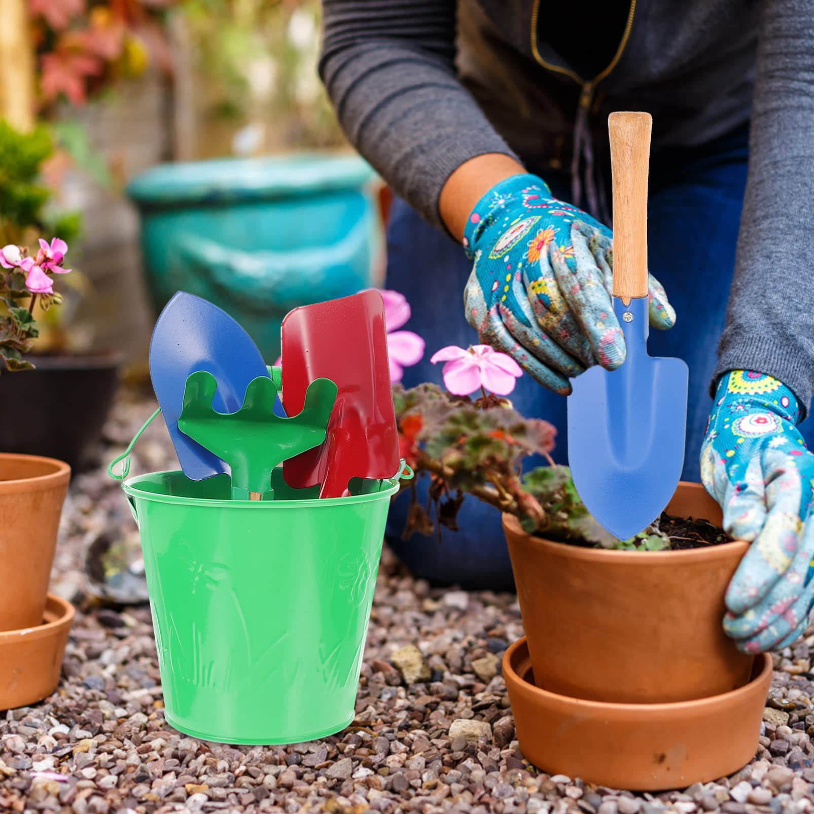 Set De Herramientas De Jardín Y Playa Para Niños – Cubo, Pala, Rastrillo Y Pala Plana, Ideal Para Jugar Al Aire Libre Este Verano