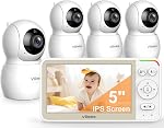 VTimes Baby Monitor No WiFi, 5" Screen Video Baby Monitor with 32Hr Battery, Pan-Tilt-Zoom Camera, VOX Mode, Two-Way Audio, Night Vision, Temperature Display, Lullabies, 1000ft Long Range