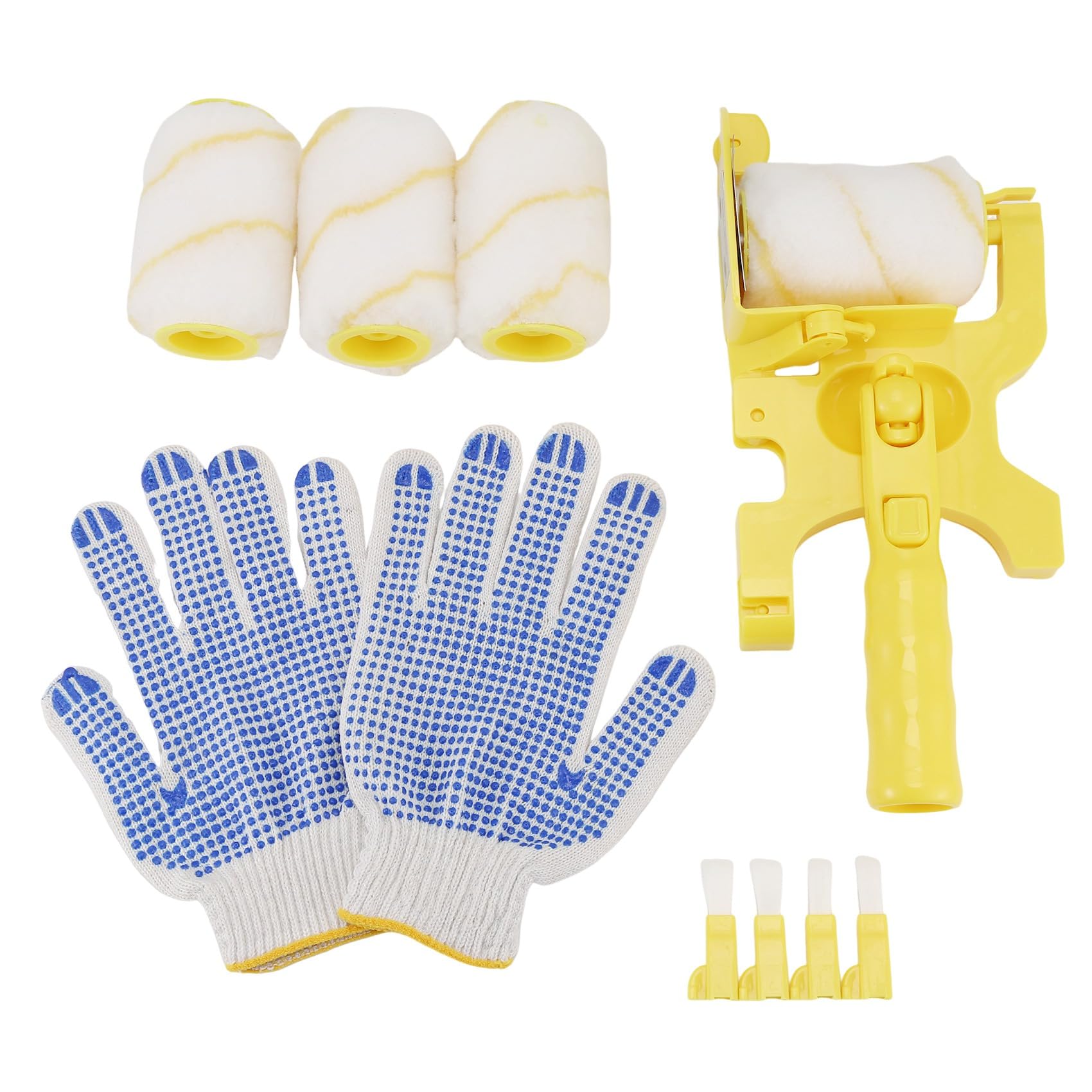 NIZEAMI 11Pcs Paint Roller Brush Set Multifunctional Hand-Held Clean-Cut Paint Edger Roller Brush Portable Home Improvement Tool