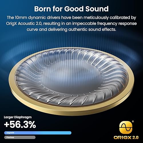 Miniatura 3 de TOZO Tonal Dots - Auriculares inalámbricos Bluetooth 5.3 con micrófono con cancelación de ruido ENC, pantalla digital LED de 55 horas de