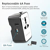 Vista 5 de Travel inspira Combo de báscula digital de equipaje y adaptador de enchufe de viaje, Combo de báscula digital de equipaje y adaptador de enchufe