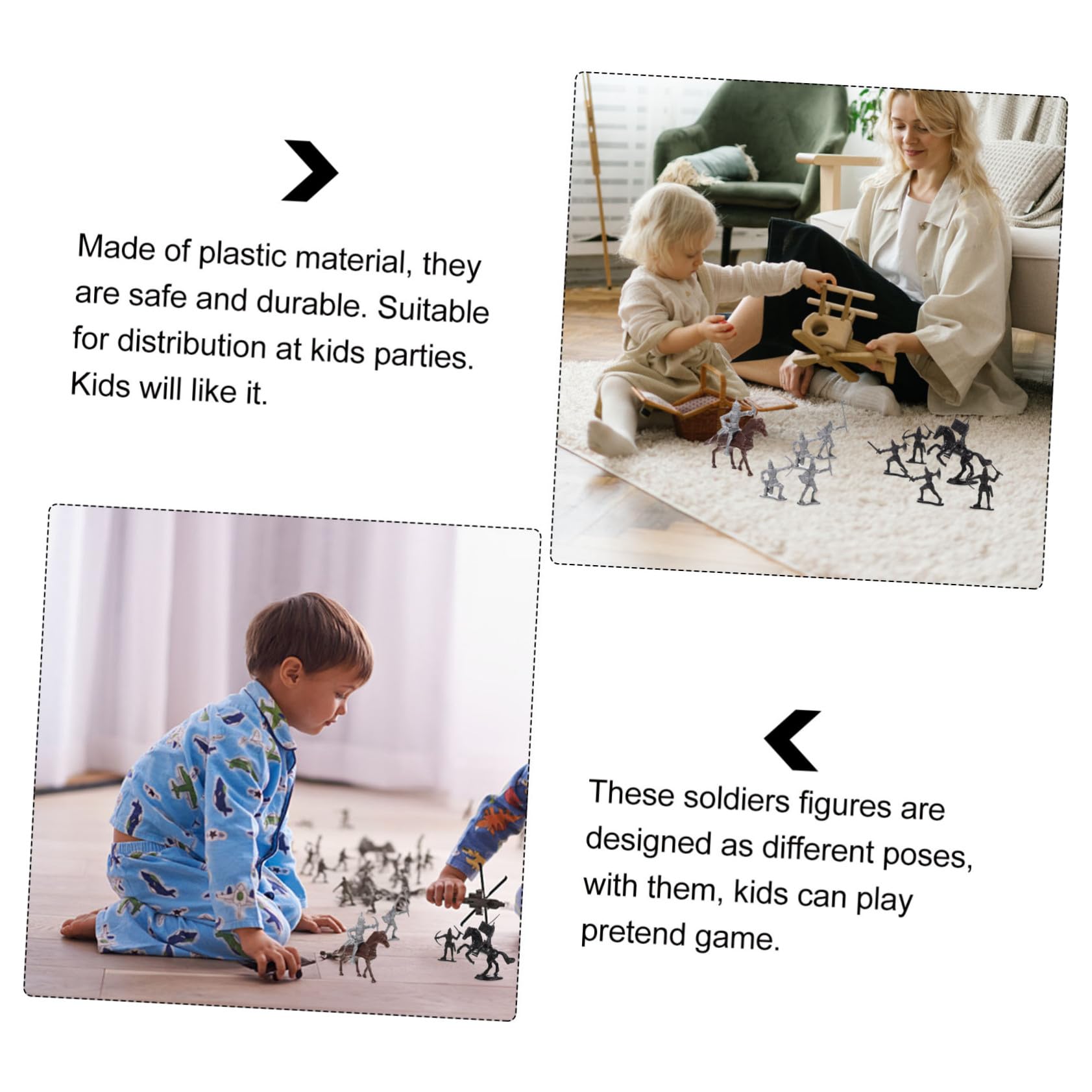 WOONEKY Set da Gioco Soldati Plastica Cavalieri e Cavalli, Decorazione Tavolo di Sabbia per Ragazzo Ragazza, Accessori Militari Modellismo Storici, 44 Pezzi per Gioco Educativo