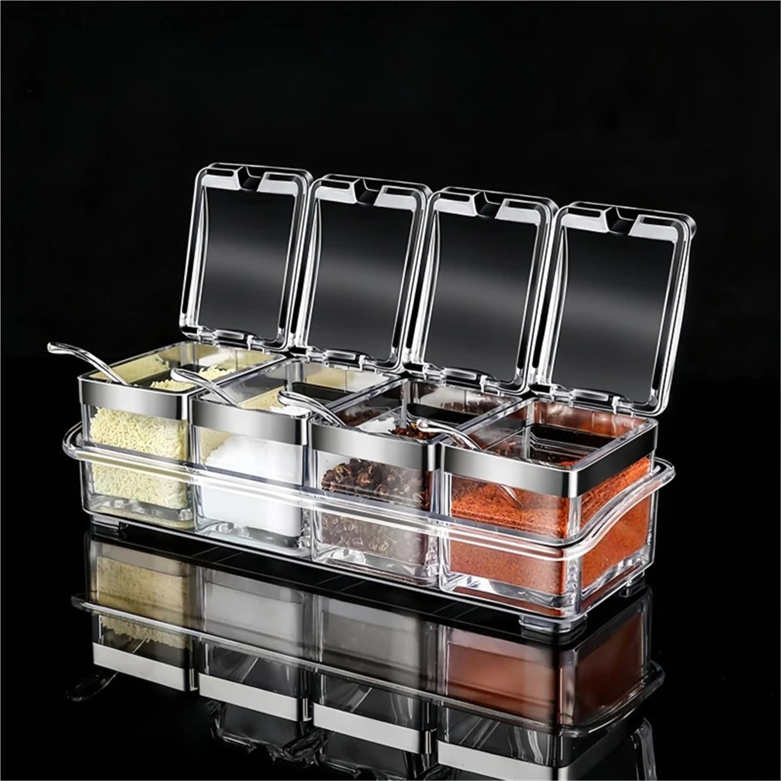 Contenedor de almacenamiento, estantes especias for cocinas, organizadores for el hogar, conjunto contenedores multifunción, caja soporte for condimentos para Especias
