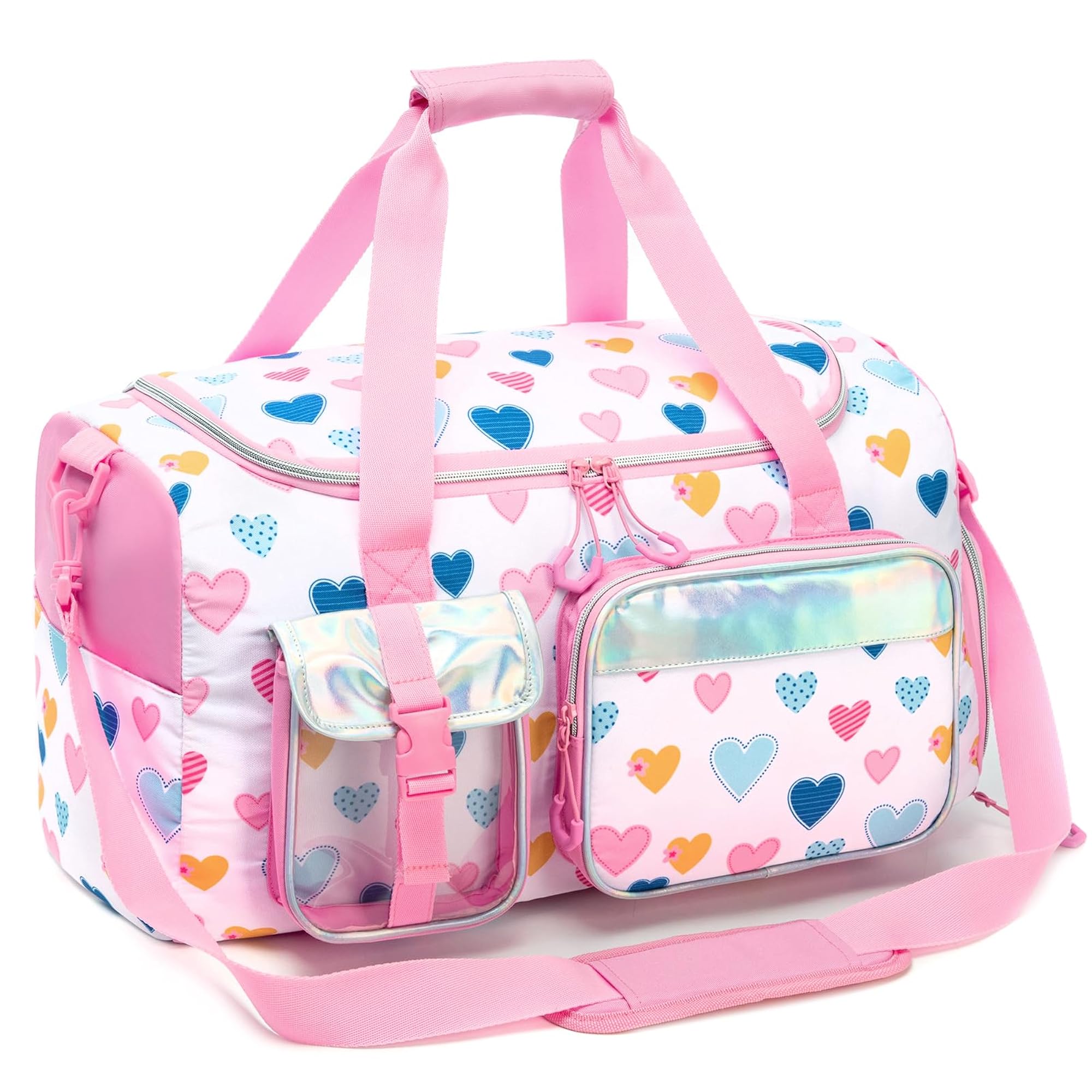 Kids Duffle Bag Girls Travel Bag, Star Purple