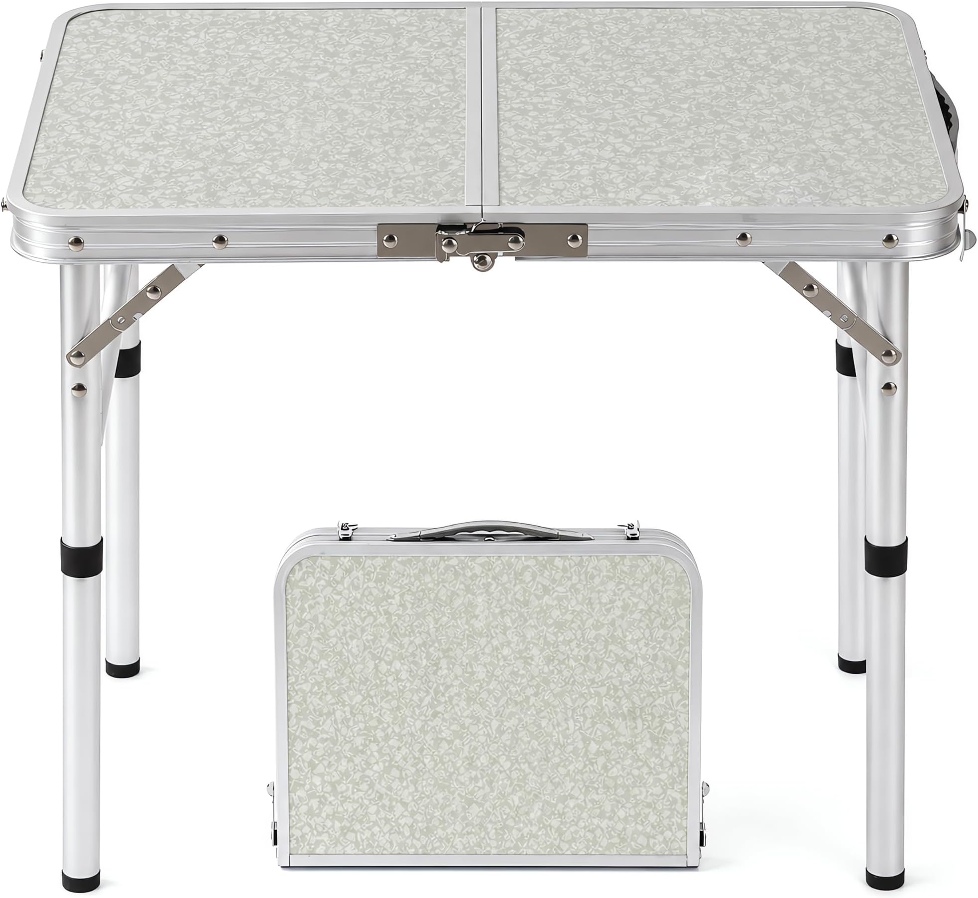 Folding Camp Table Small, 24"Lx 16"W Adjustable Height Small Folding Table