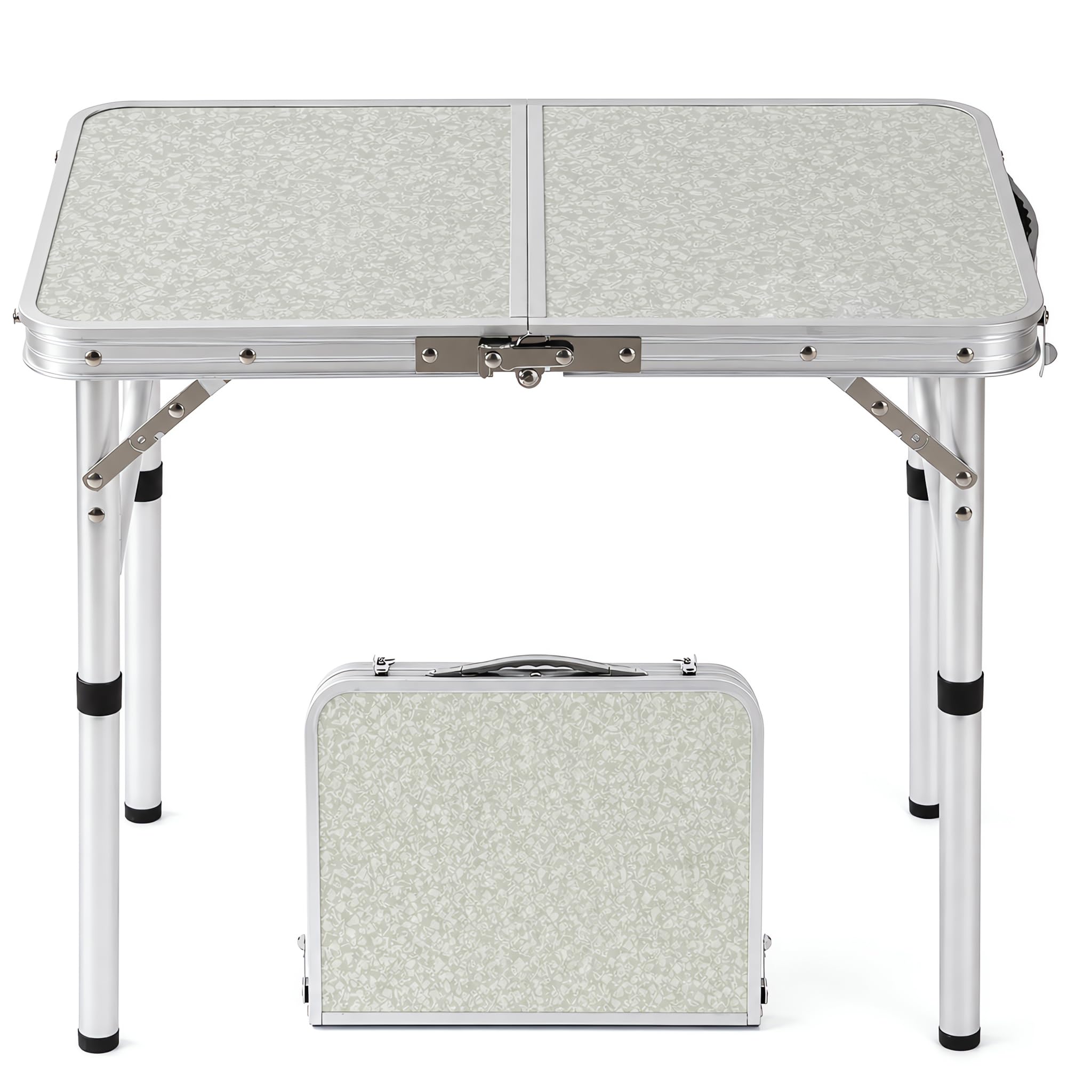 Folding Camp Table Small, 24"Lx 16"W Adjustable Height Small Folding Table