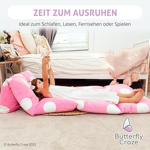 Miniatura 7 de Tumbona para niña. Fundas hechas de suave felpa de primera calidad. Perfecta para leer, mirar televisión, y fiestas de pijamas. Rosa Polka,Coches