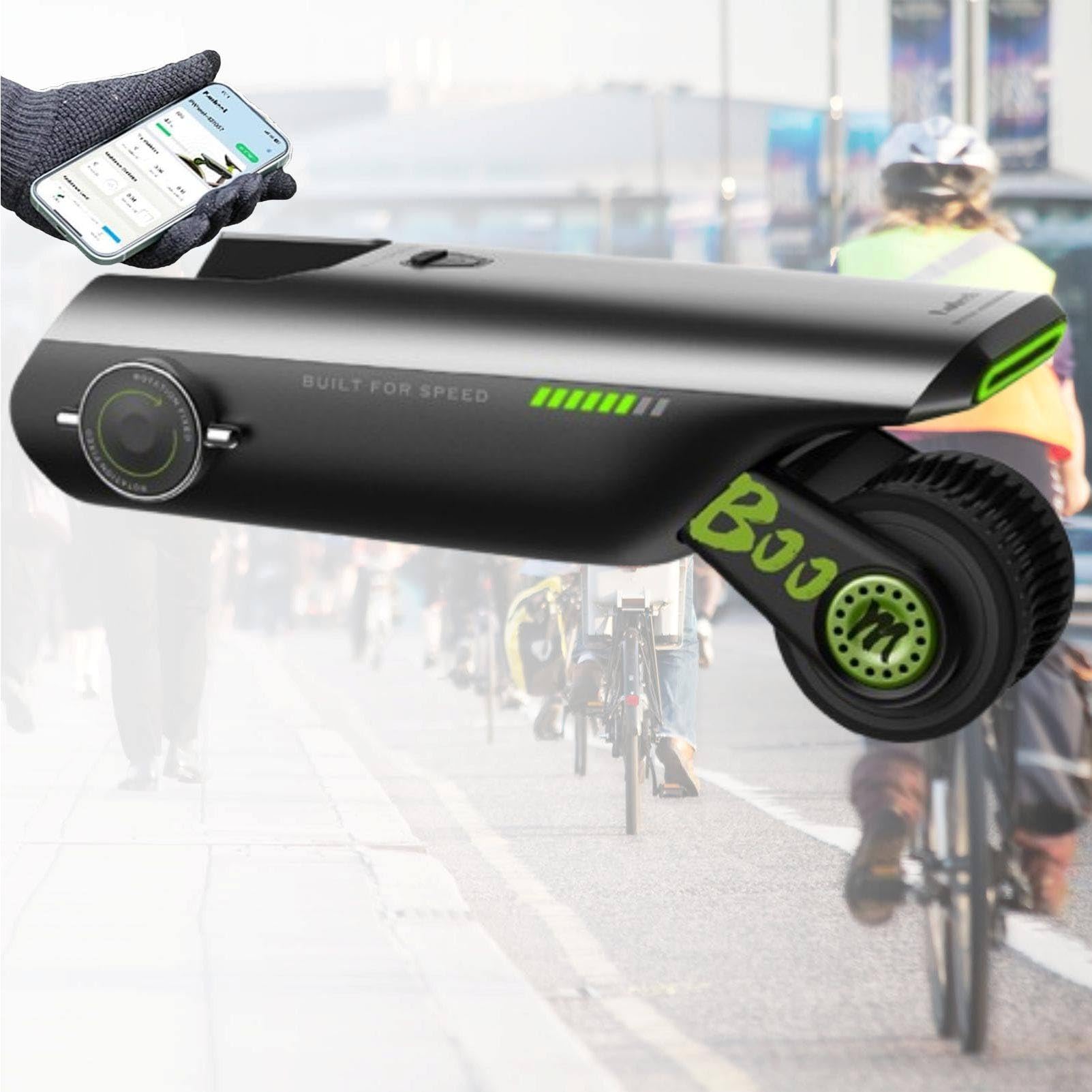 MhWrughts Portable Electric Bike Conversion Kit Bicycle Power Assist Device, Lightweight 2KG Design 50KM Endurance for City Commuting Road Bikes Green