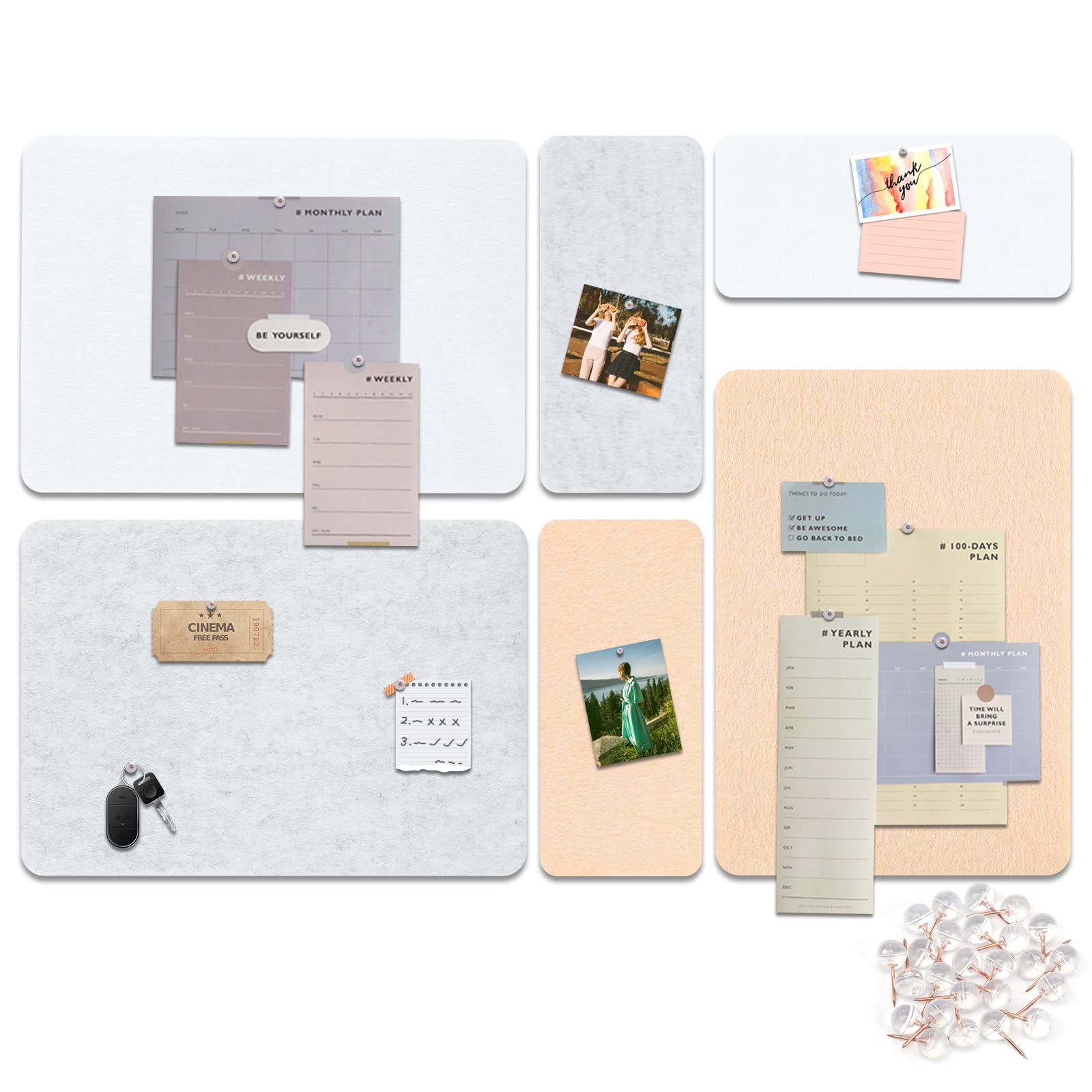 Buy Uoisaiko Felt Bulletin Board 13" x 9.4", 6 Pack Pin Board Felt Board Tiles for Home Office