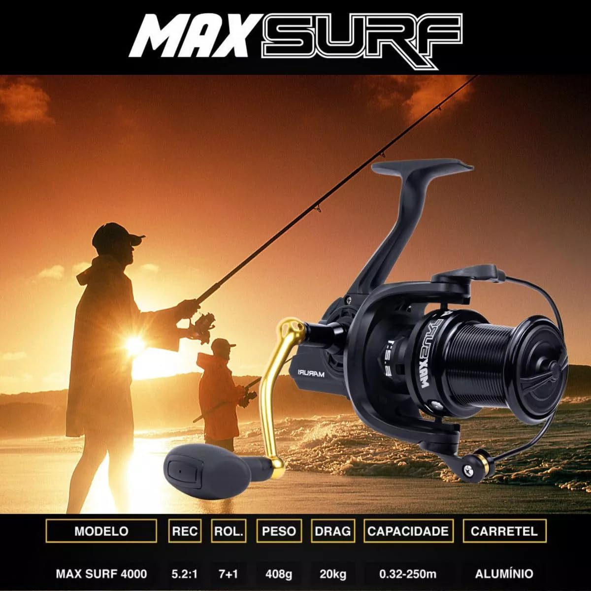 MOLINETE DE PESCA PRAIA LONG CAST MARURI MAX SURF 4000-8