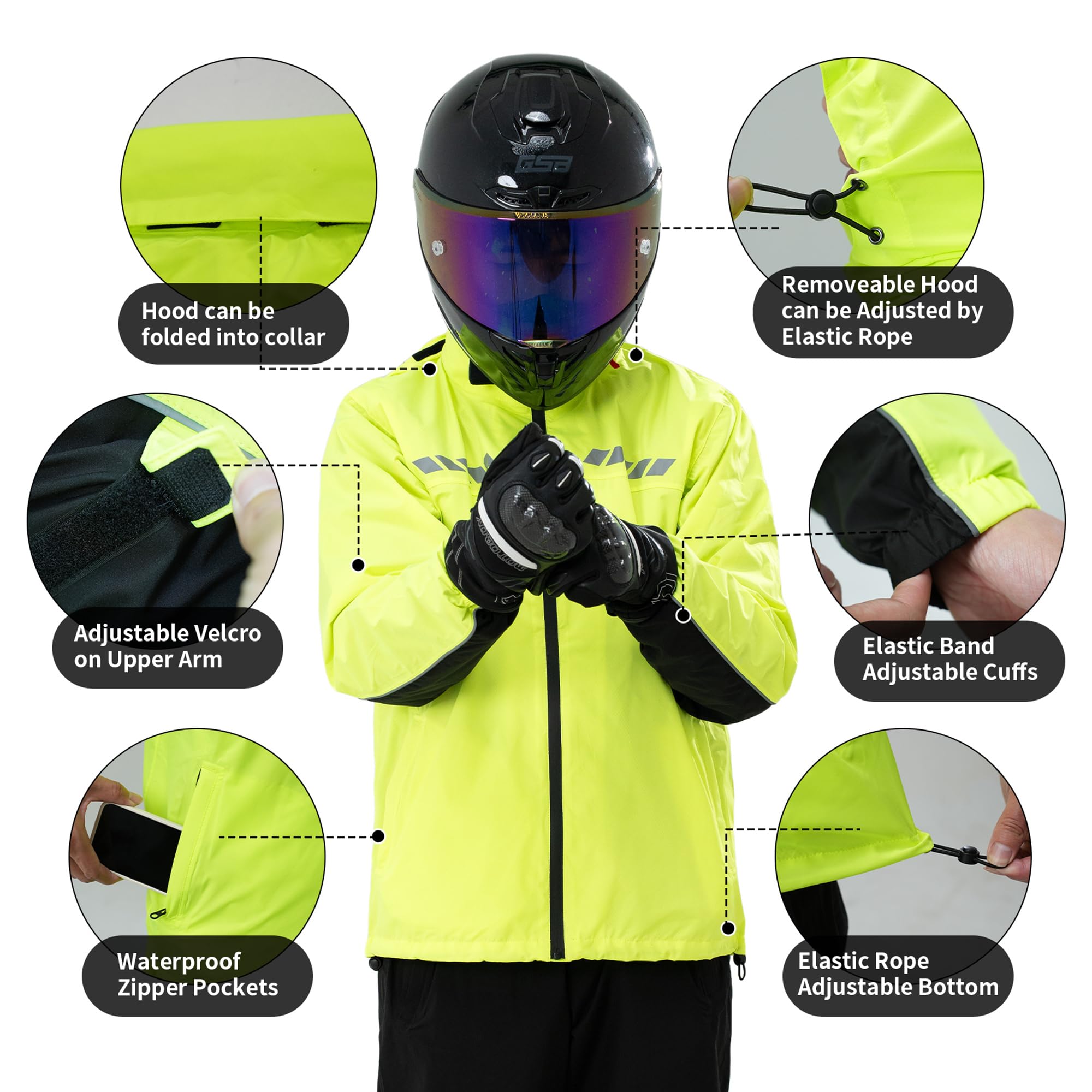 Tuta antipioggia per uomo e donna, giacca impermeabile per moto, golf, escursionismo, ciclismo, giacca antipioggia