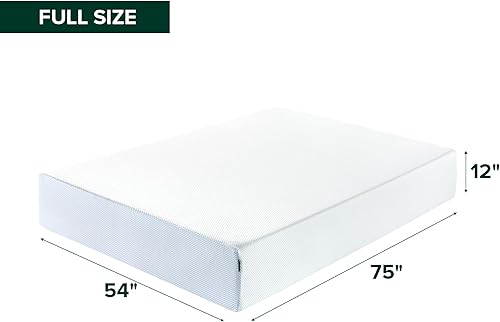 Miniatura 2 de Zinus 12 Inch Green Tea Cooling Memory Foam Mattress [New Version], Full, Fiberglass Free, Medium Firmness, Cooling Gel Foam, Certified Safe Foams &