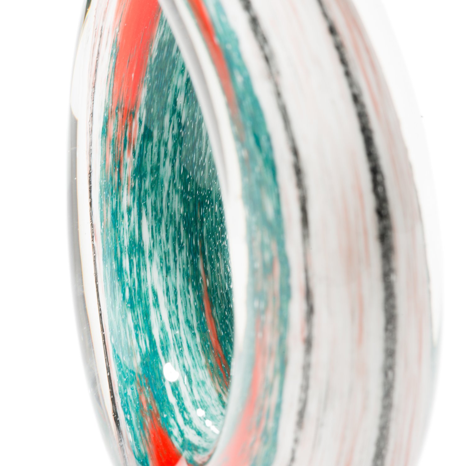 Leonardo Skulptur Rotate, geschwungenes Glas im extravaganten Stil, stehend auf einem schwarzen Sockel, türkis, 38,5 x 13 x 8 cm, 1,5 kg, 064114