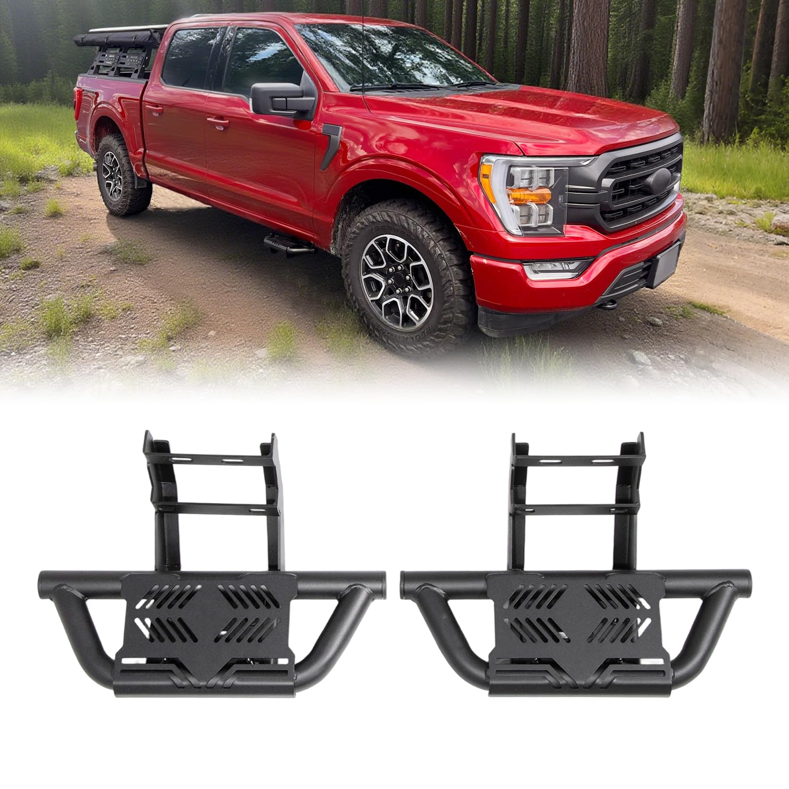 2X EZ Side Steps Fit for 2015-2025 Ford F-150 F150 & 2017-2025 Ford F250 F350 Front Door Running Boards SuperCrew Cab, Super Cab, Regular Cab, Crew Cab