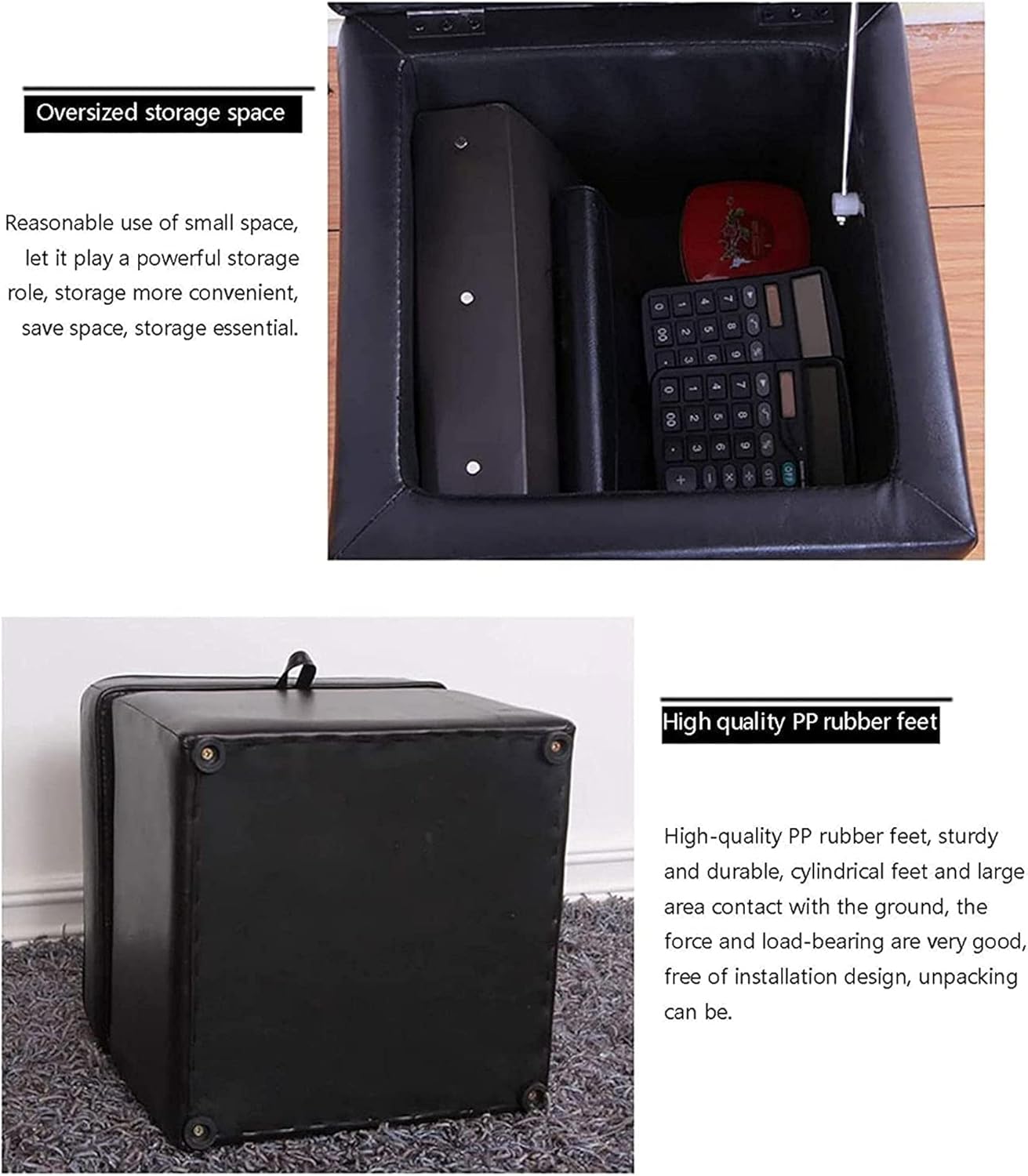 Pouf Foot Stool Entryway Storage Bench Leather Toy Chest Foot Rest Seat/Stool Storage Ottomans Shoe Bench Storage Stool Pouf