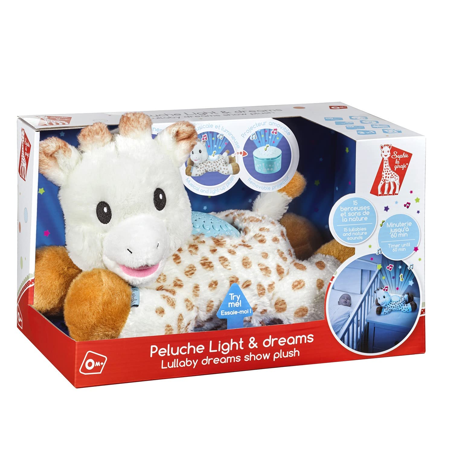 Vulli Sophie la Girafe Luce Notturna 3-in-1 Neonato dalla Nascita | Proiettore stelle | 15 ninnananne | telecomando portatile | volume e intensità regolabili | idea regalo