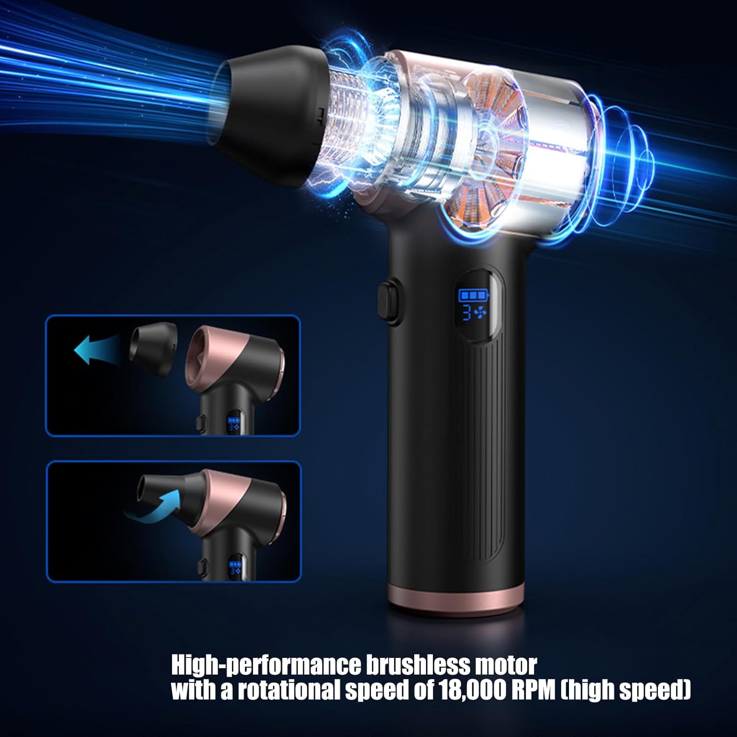 Type C Quick Charge Brushless Power Blower 8000 mAh Battery Powerful Motor Suitable for Efficient Cleaning Various Uses Keyboard Cleaner