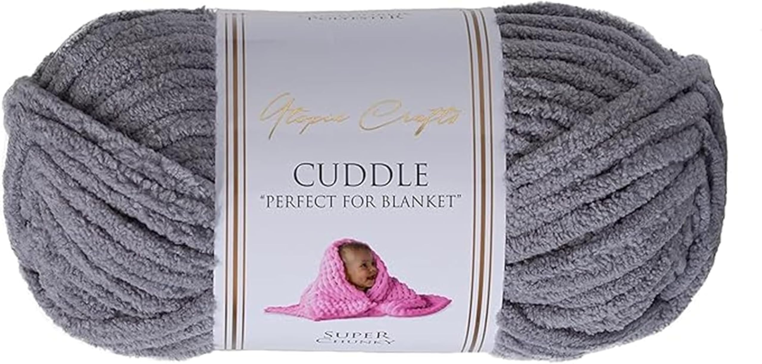 Utopia Crafts Cuddle Super Chunky Chenille Soft Yarn for Knitting and Crochet (Medium Grey, 100g)