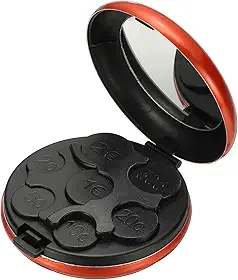 PATIKIL Dispensador de moedas, organizador de moedas portátil, classificador de moedas, compacto, de alumínio, bolso para porta-moedas, porta-moedas, bolso de um quarto de centavo, níquel, laranja